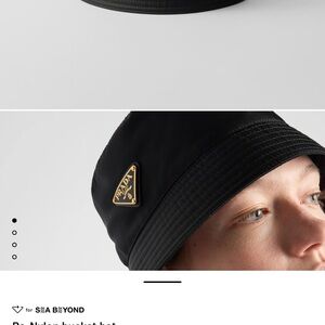 Prada Black Logo Bucket Hat